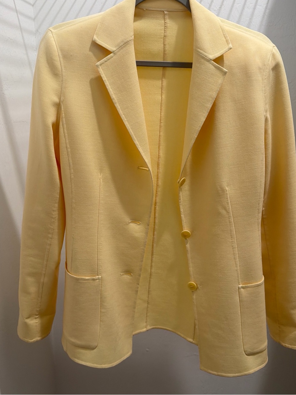 Oscar de la Renta Pale Yellow Tailored Blazer